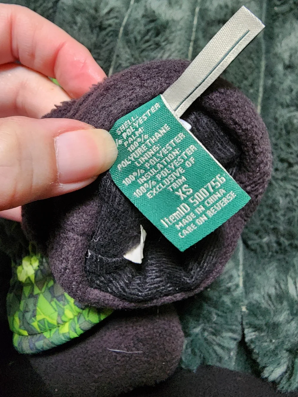 L.L. Bean Kids' Neon Green Geometric Insulated Gloves